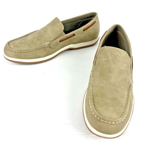 SJB Oakdale Sand Mens Loafers Shoes Slip-on Faux Suede Comfort Boating SZ 12 NEW - Picture 2 of 16